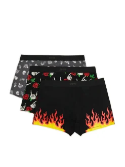Discount 3 pack bokserek z motywem punk rock Bokserki