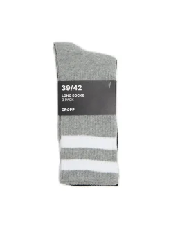 Outlet 3 pack długich skarpet z paskami Skarpetki|Basic