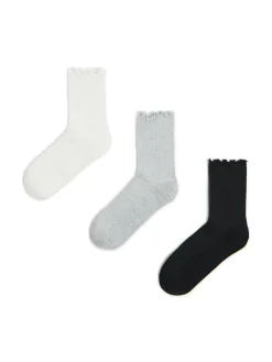 Discount 3 pack skarpet z falbaną Skarpety, Rajstopy