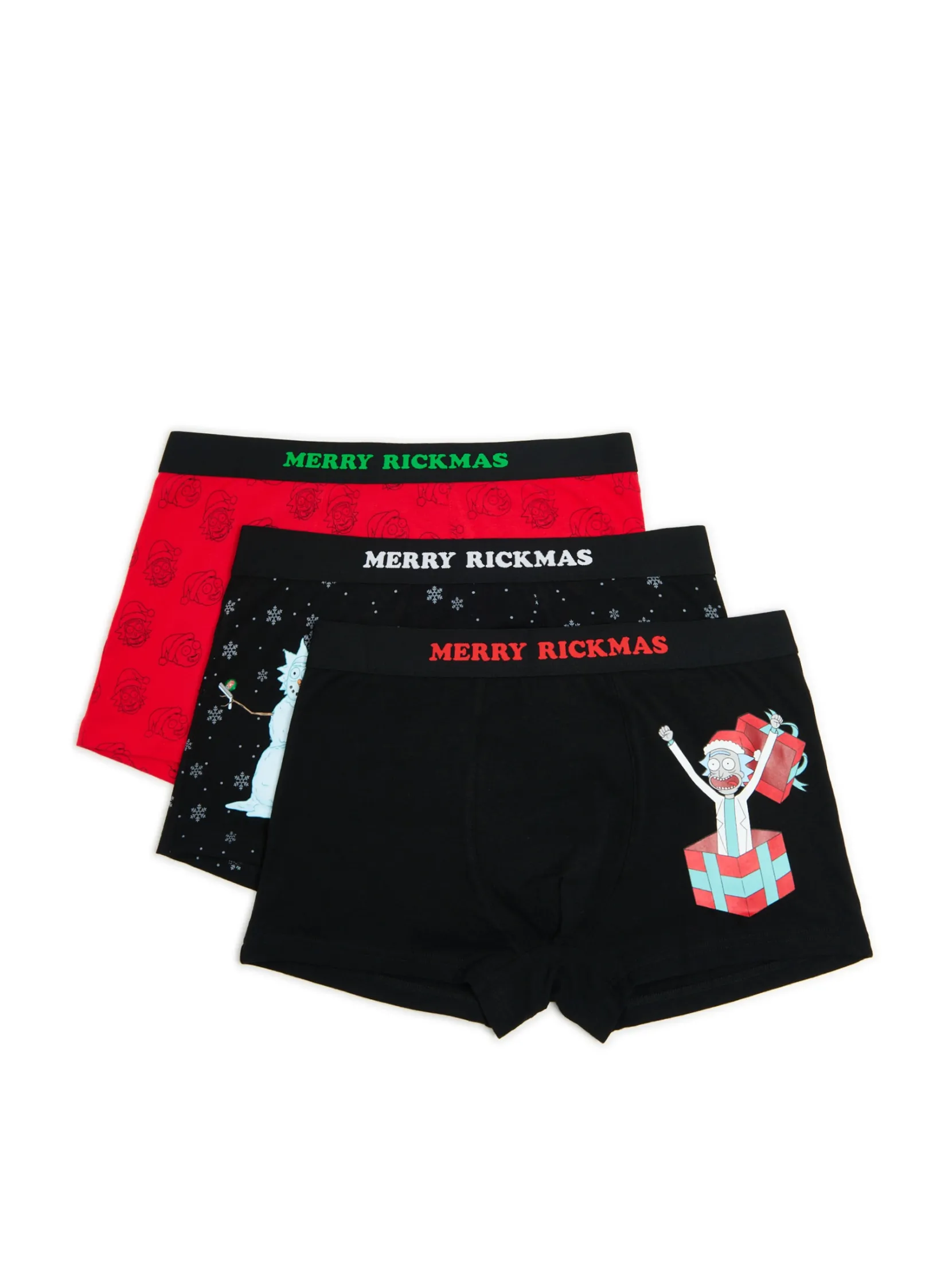 Hot 3 pack świątecznych bokserek Rick i Morty Akcesoria Świąteczne|Bokserki