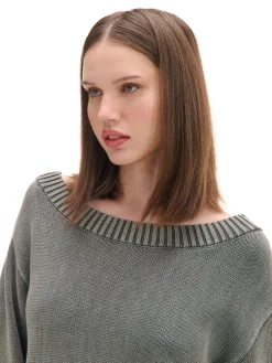 New Antracytowy sweter z odkrytymi ramionami Swetry