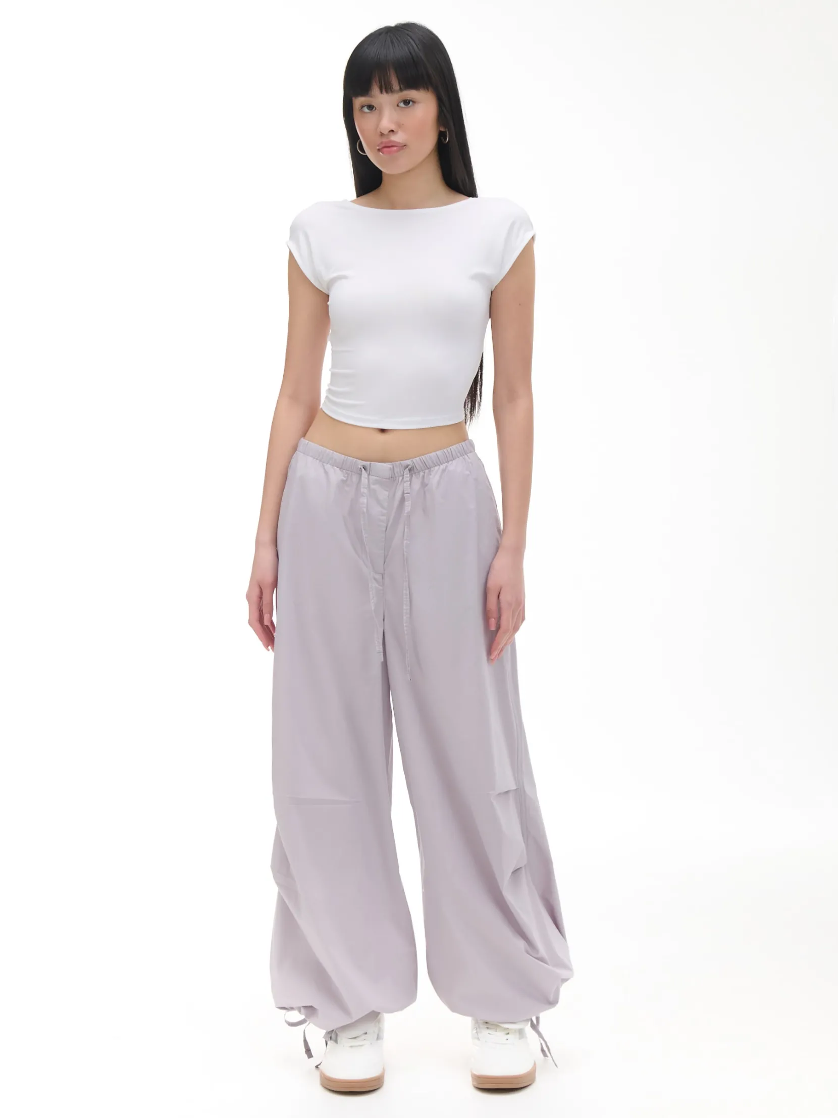 Discount Bawełniane spodnie wide leg Spodnie