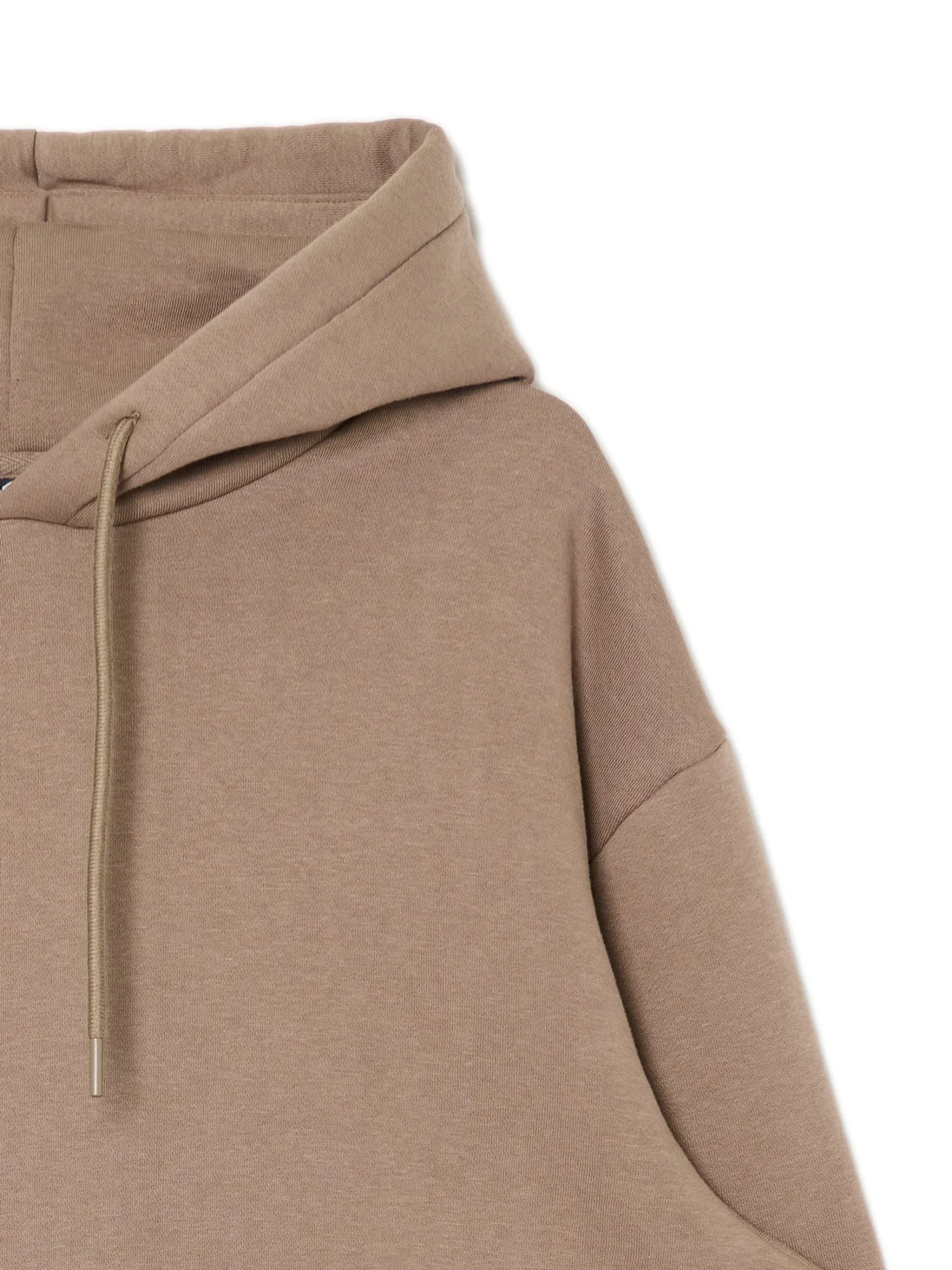 New Beżowa bluza regular z kapturem Bluzy|Sety