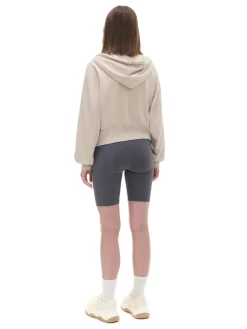 Outlet Beżowa rozpinana bluza z kapturem Bluzy