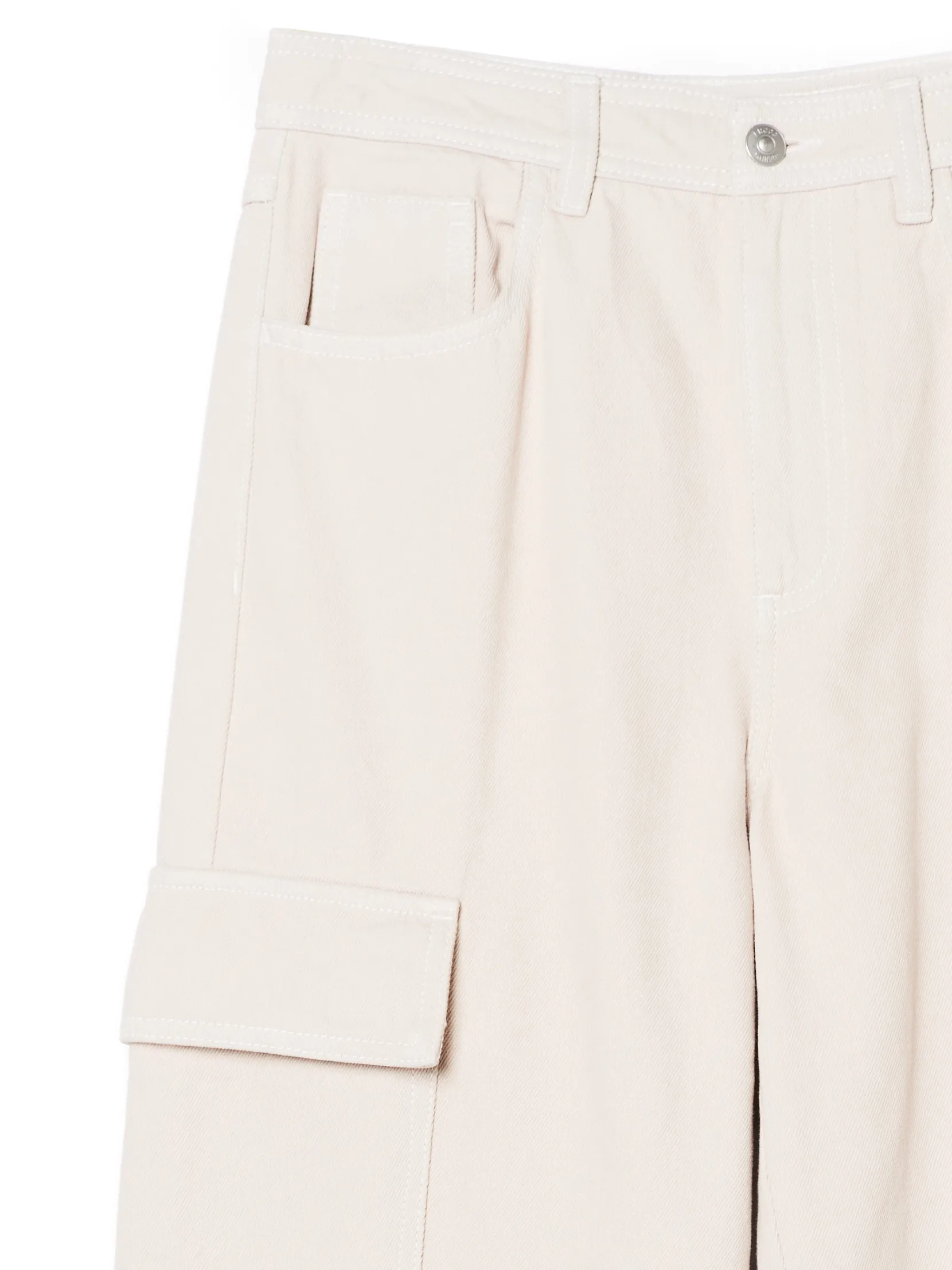 Outlet Beżowe jeansy cargo straight Jeansy