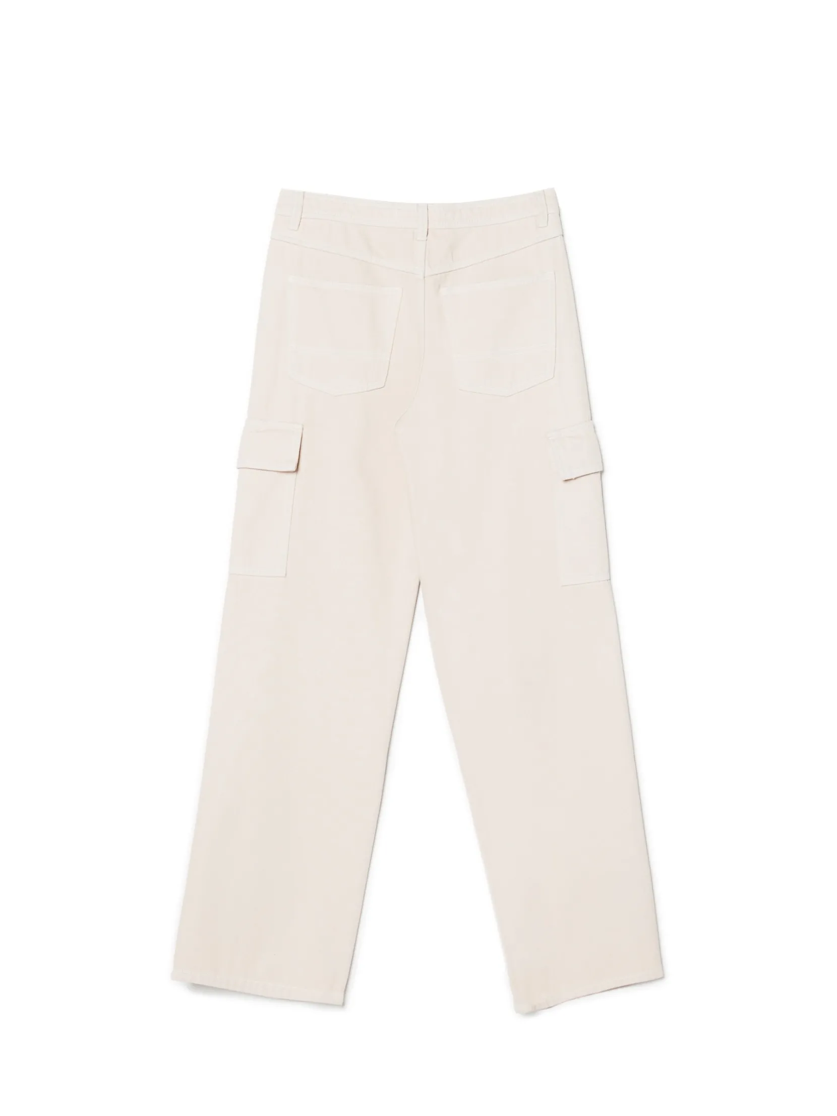 Outlet Beżowe jeansy cargo straight Jeansy