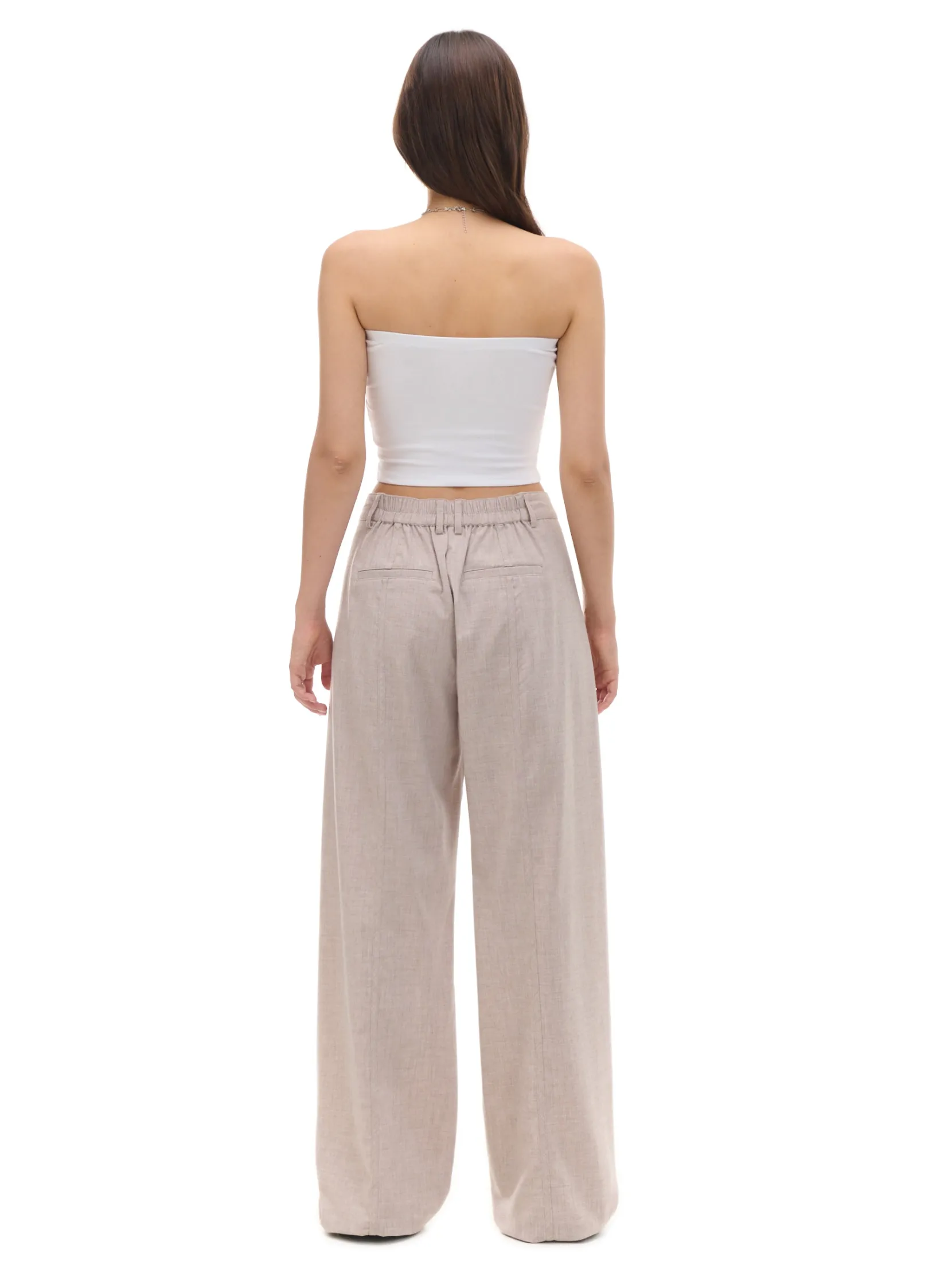 Clearance Beżowe spodnie tailoring Spodnie