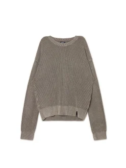 Hot sweter z prążkowanej dzianiny Swetry