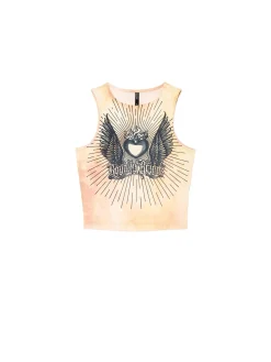 Best Beżowy top z efektem tie-dye Koszulki, Topy