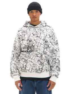 Online Biała bluza hoodie z nadrukiem all over Bluzy