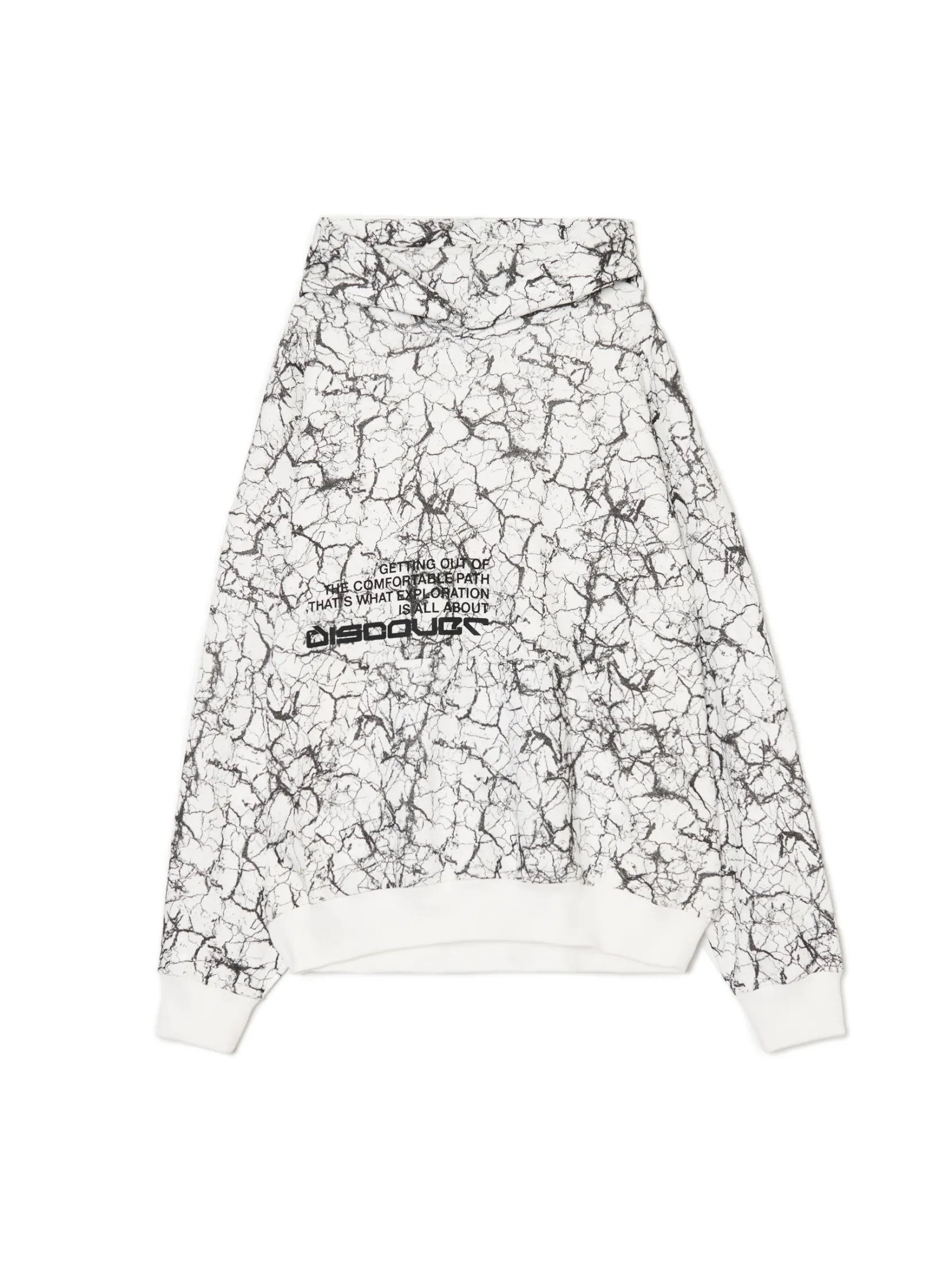 Online Biała bluza hoodie z nadrukiem all over Bluzy