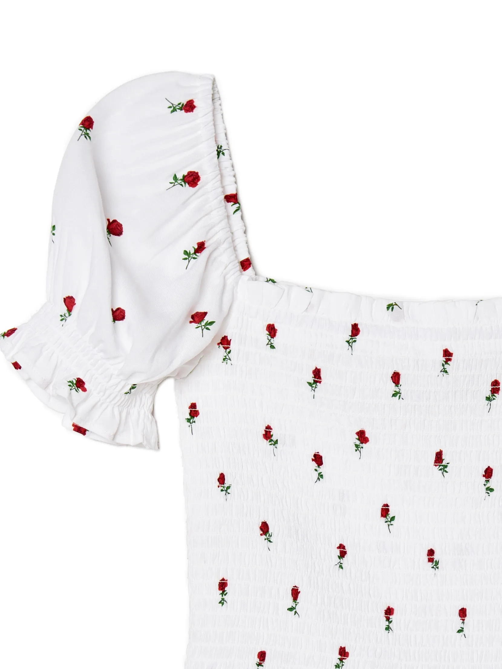 Best Biała bluzka crop top w kwiaty Koszule, Bluzki