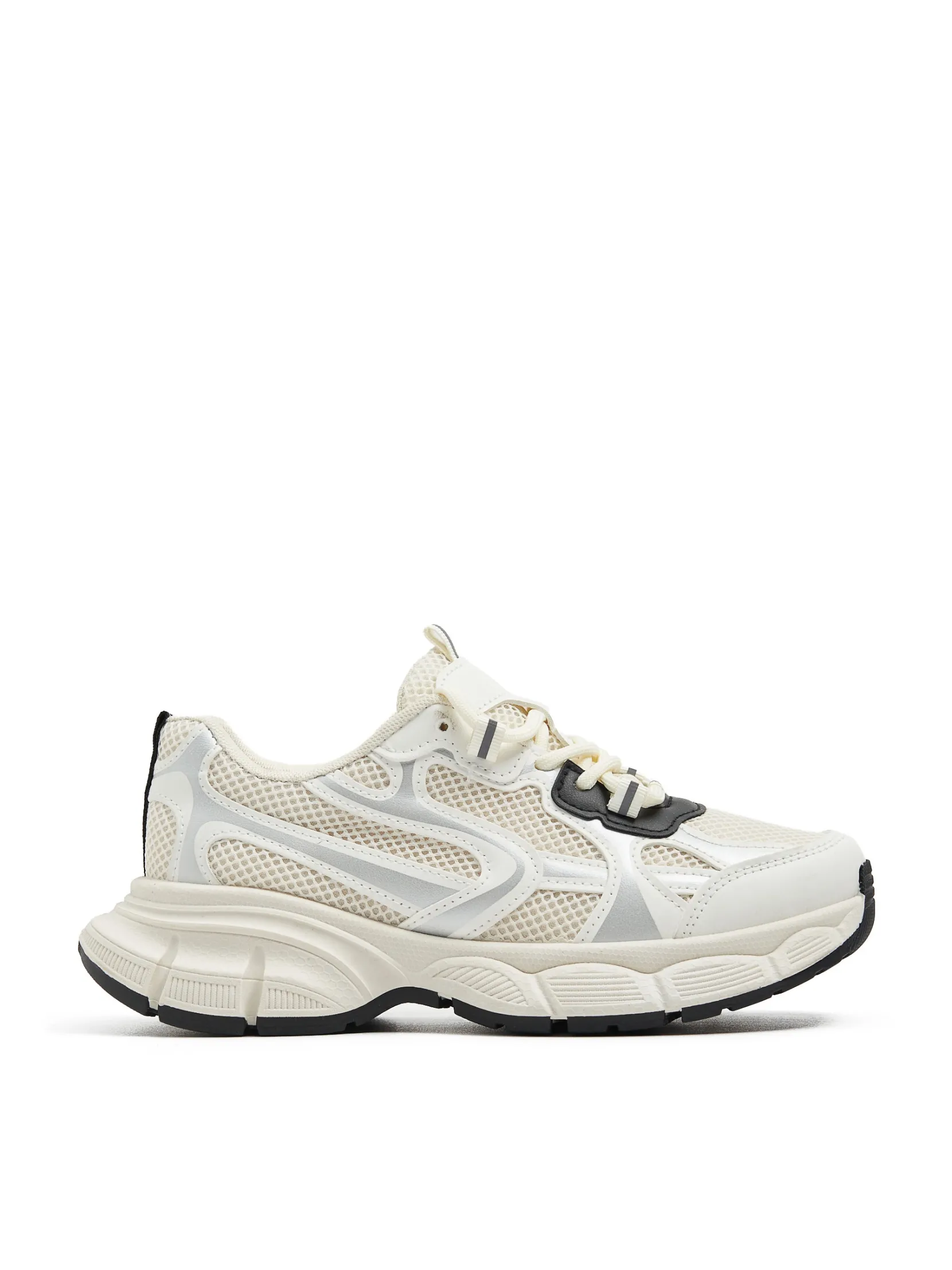 Clearance Białe sneakersy z elementami reflective Sneakersy