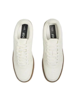 Clearance Białe sneakersy z imitacji skóry Sneakersy