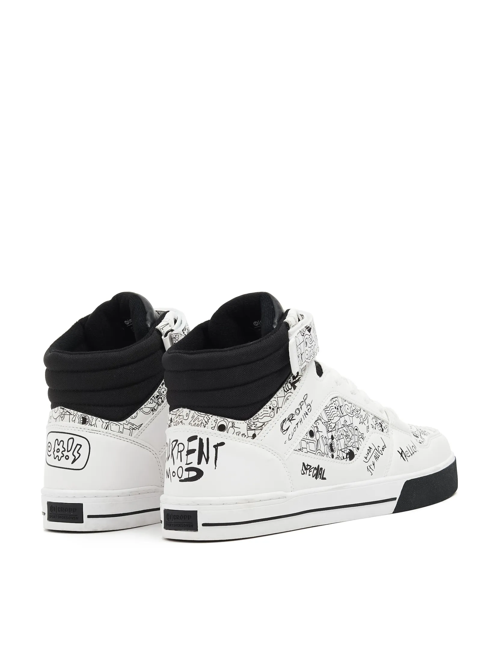 Online Białe sneakersy z nadrukami Sneakersy|Za Kostkę