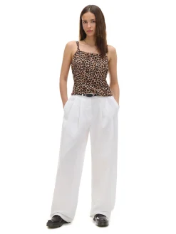Clearance Białe spodnie wide leg Spodnie