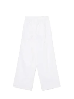 Clearance Białe spodnie wide leg Spodnie