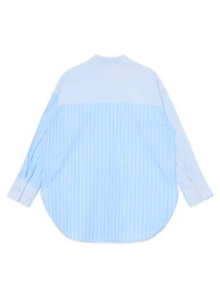 Sale Błękitna koszula oversize w pionowe paski Koszule, Bluzki