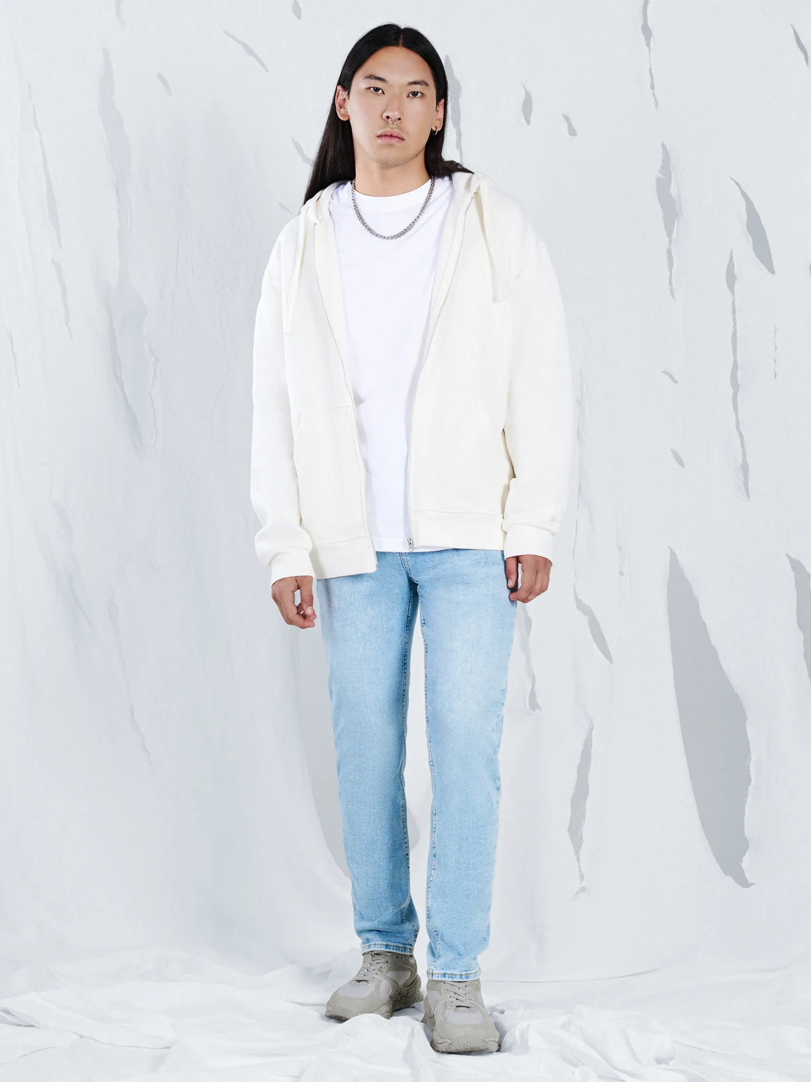 Fashion Błękitne jeansy slim Jeansy