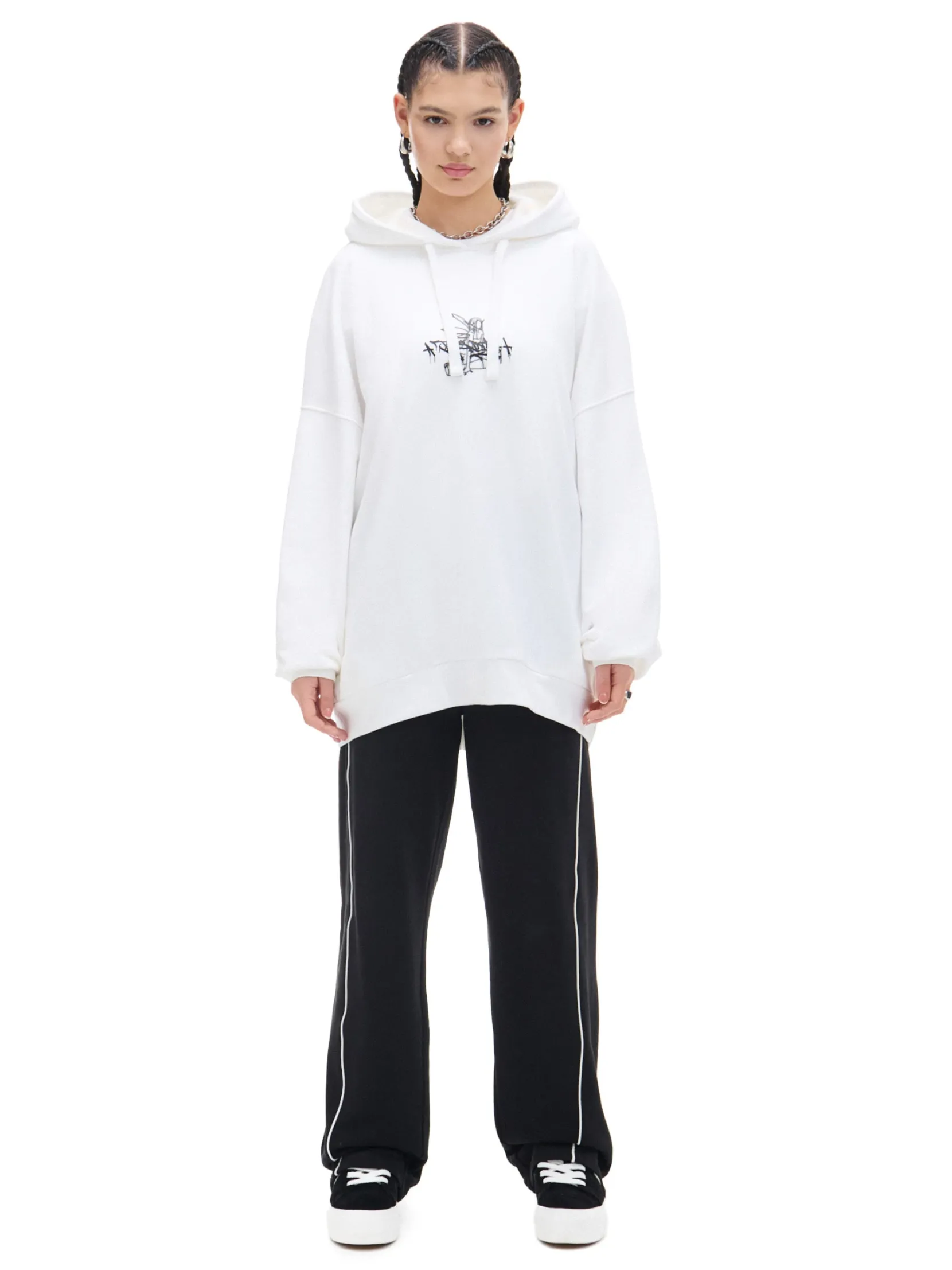 Fashion Bluza hoodie oversize z nadrukiem Bluzy