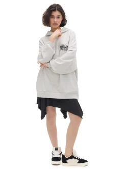 Best Bluza oversize z kapturem i nadrukiem Bluzy
