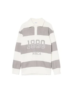 Fashion Bluza w szare paski z aplikacją Bluzy