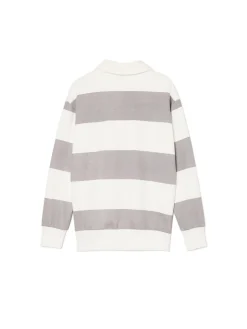 Fashion Bluza w szare paski z aplikacją Bluzy