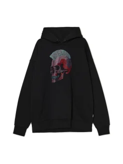 Outlet Bluza z aplikacją punkowej czaszki Bluzy