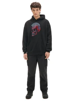 Outlet Bluza z aplikacją punkowej czaszki Bluzy