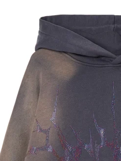 Outlet Bluza z kapturem i aplikacją z cekinami Bluzy