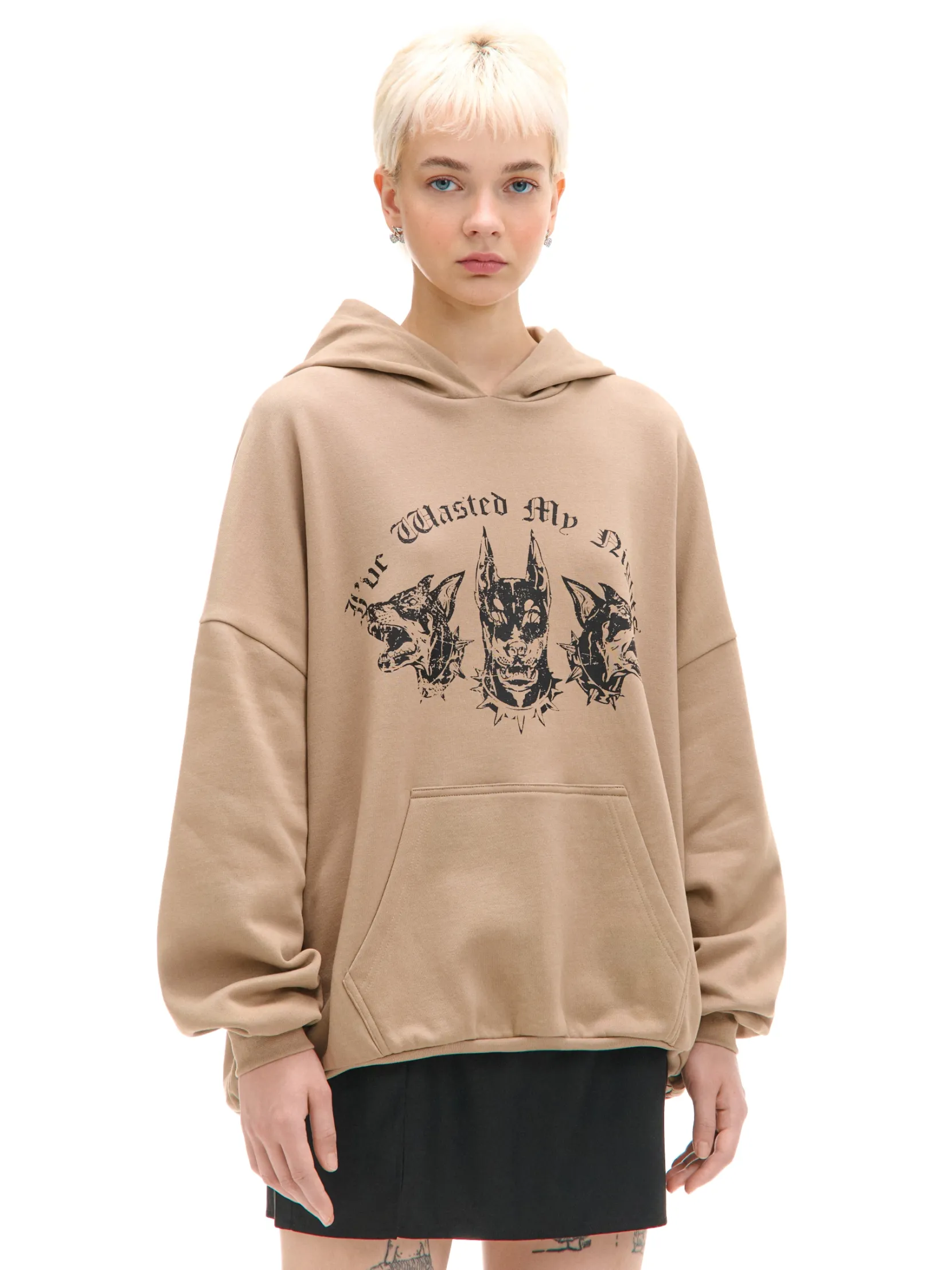 Discount Brązowa bluza hoodie z dobermanami UNISEX Unisex|Unisex