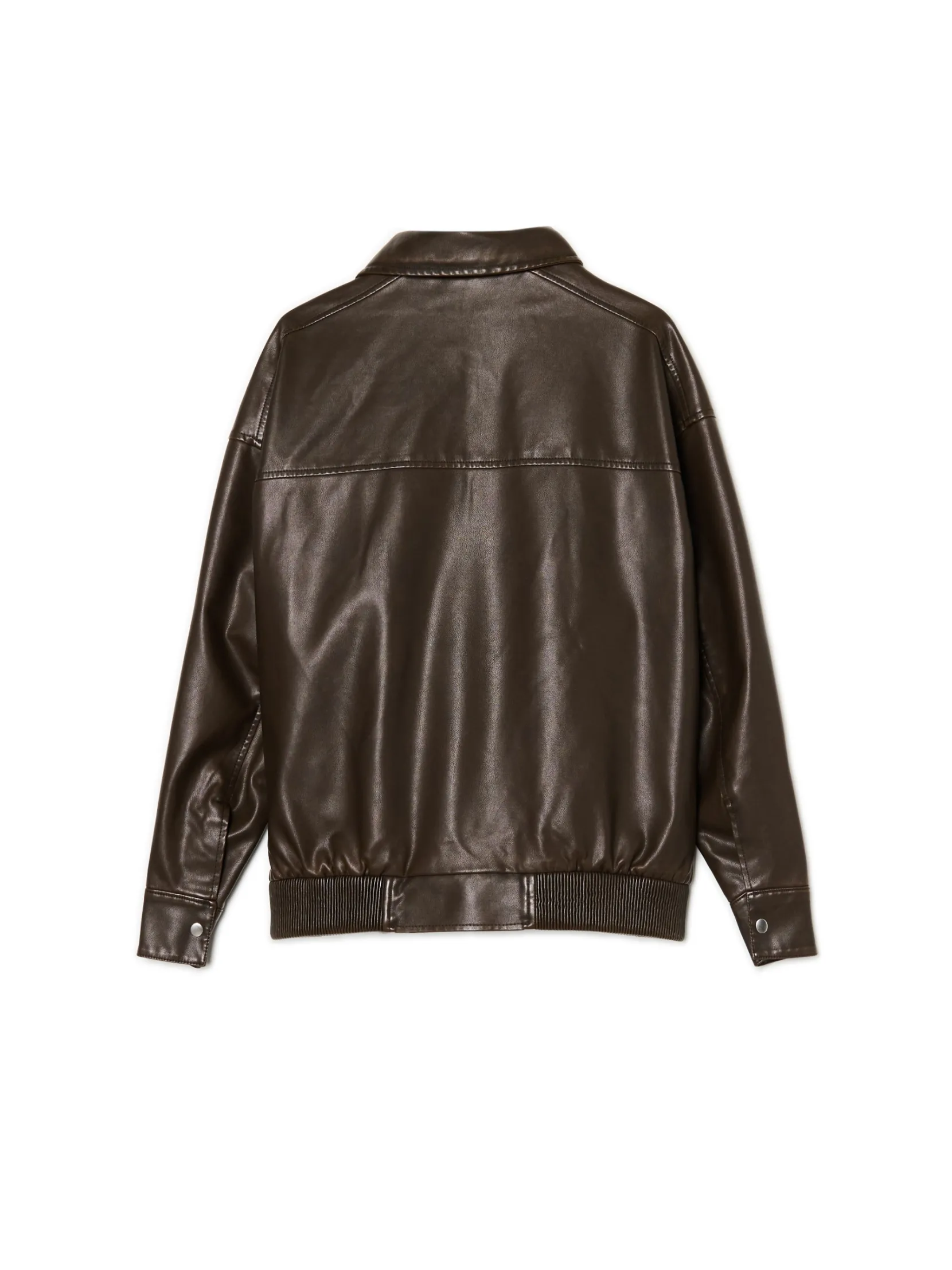 Fashion Brązowa kurtka bomber z efektem znoszenia Kurtki, Płaszcze