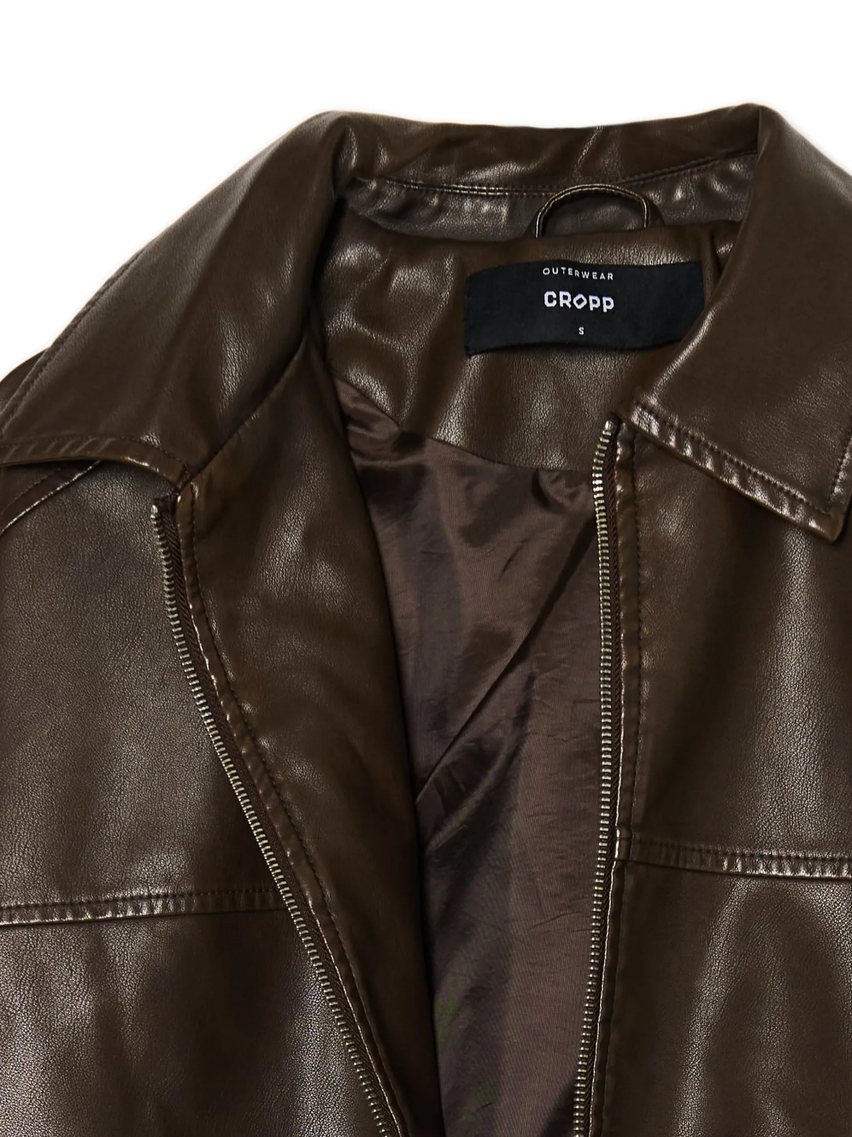 Fashion Brązowa kurtka bomber z efektem znoszenia Kurtki, Płaszcze