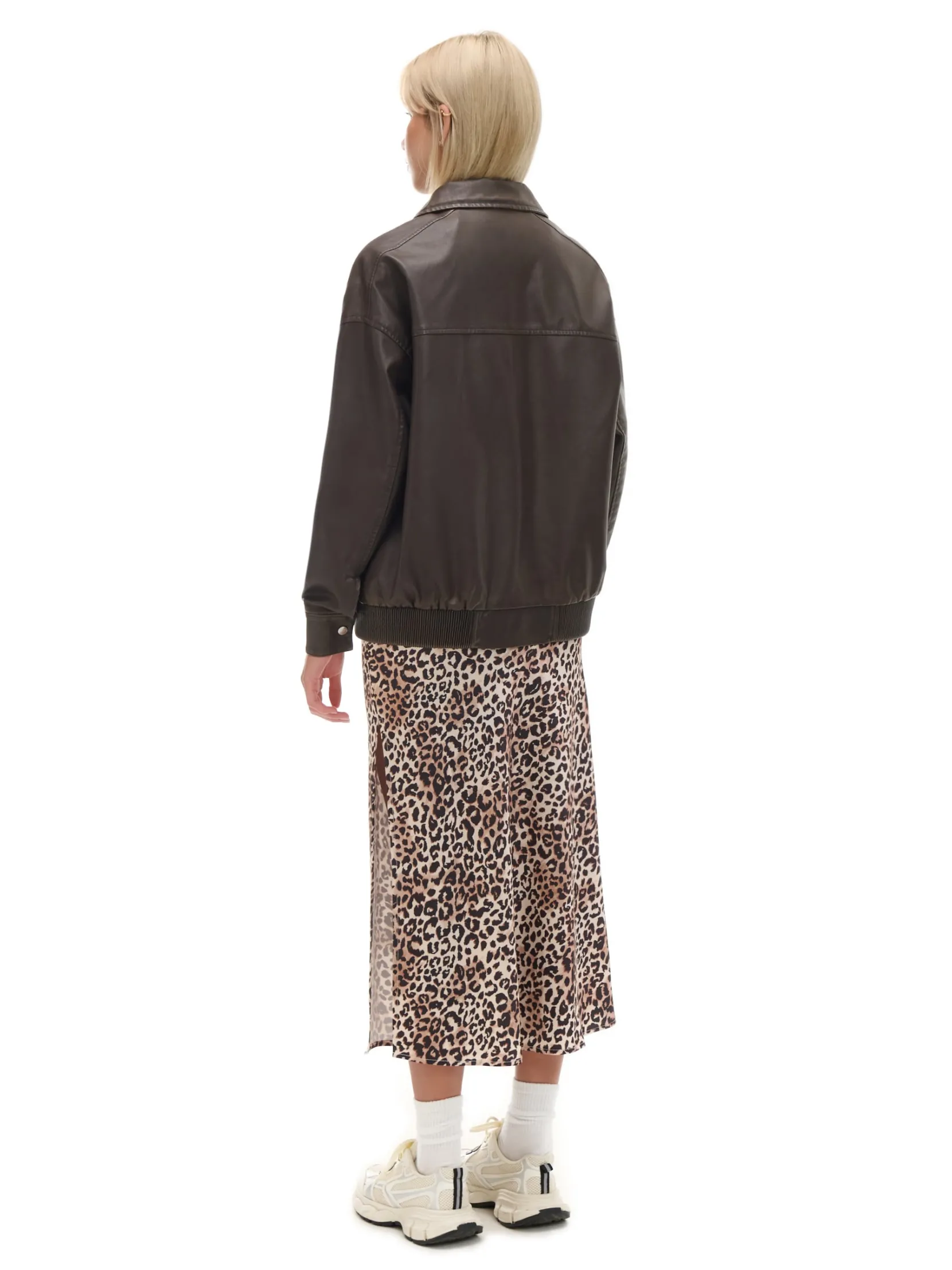 Fashion Brązowa kurtka bomber z efektem znoszenia Kurtki, Płaszcze