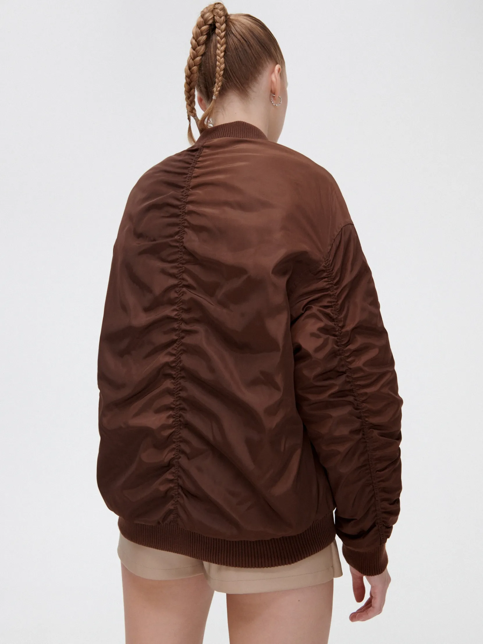 Discount Ciemnobrązowa kurtka bomber Kurtki, Płaszcze