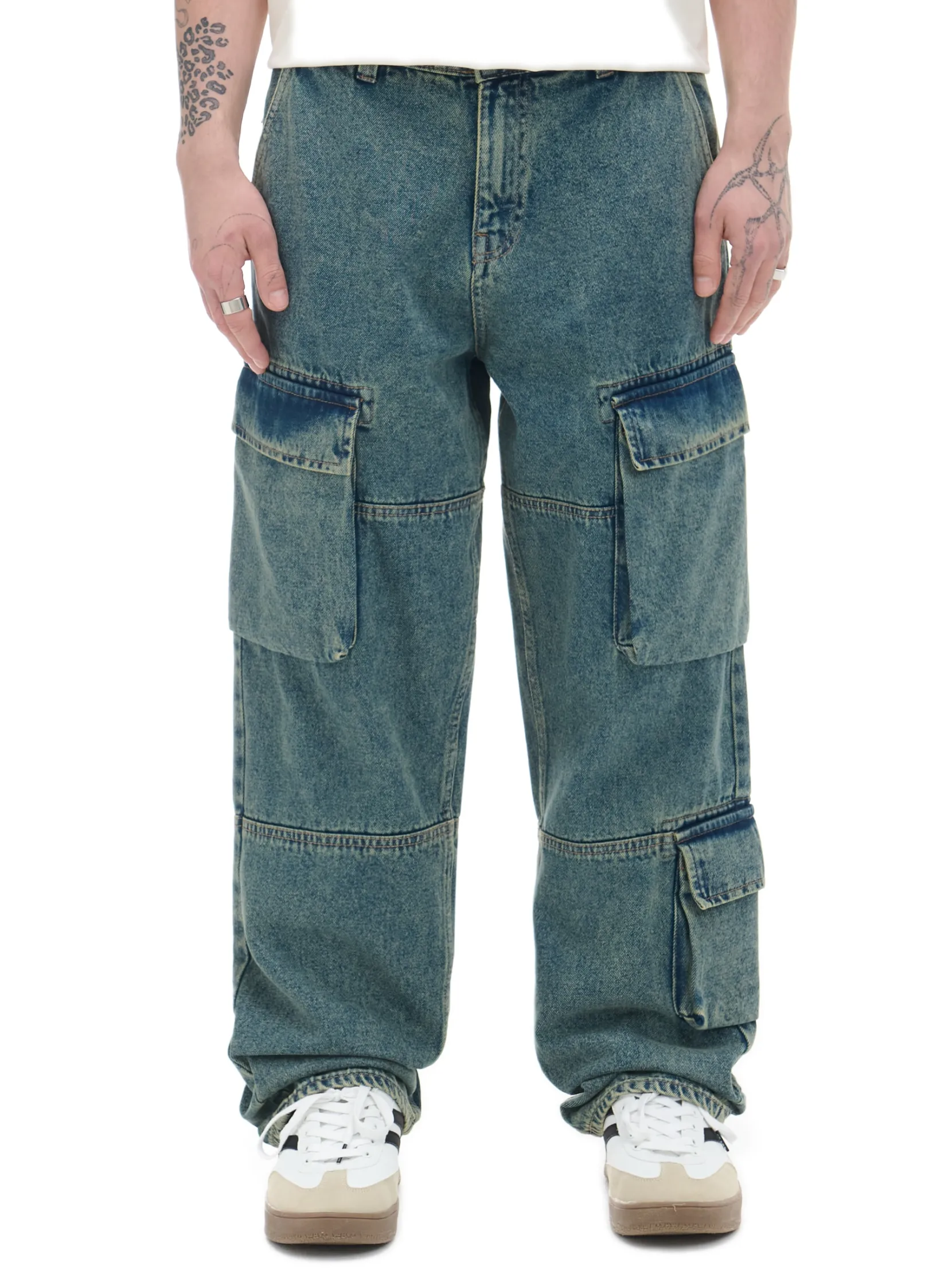 Discount Ciemnoe jeansy wide leg Jeansy