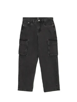 Sale Ciemnoszare jeansy baggy Jeansy|Baggy