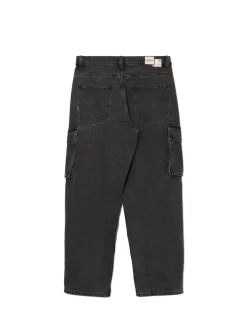 Sale Ciemnoszare jeansy baggy Jeansy|Baggy