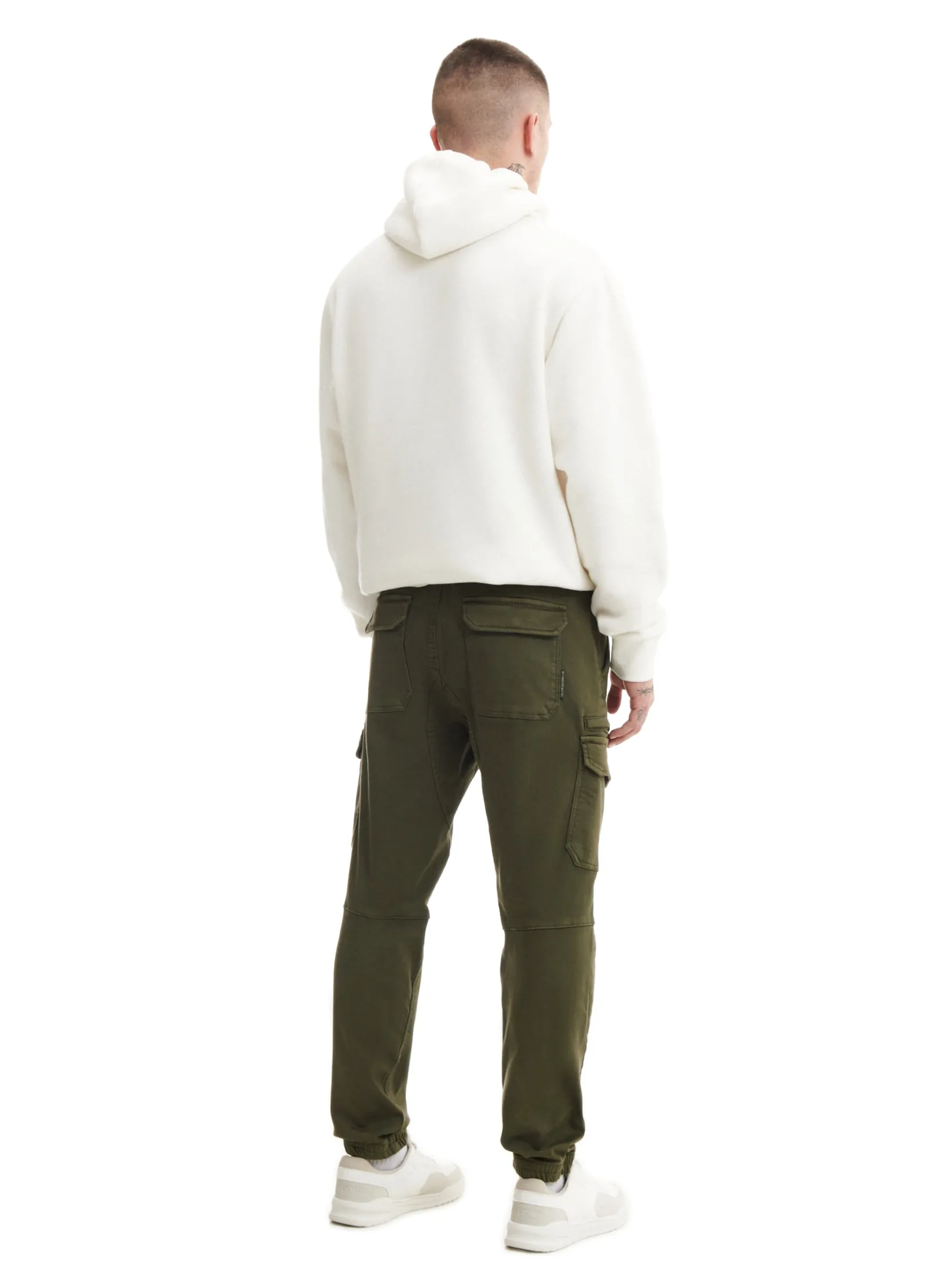 Best Ciemnozielone joggery basic z kieszeniami cargo Spodnie