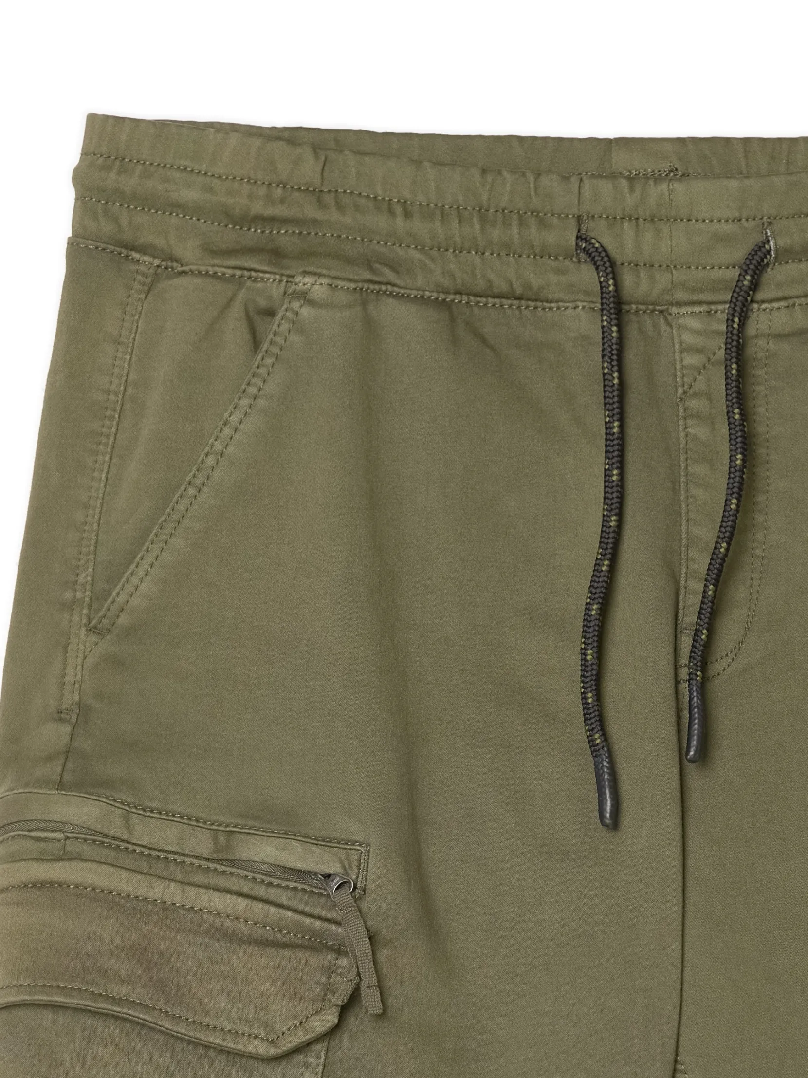 Best Ciemnozielone joggery basic z kieszeniami cargo Spodnie