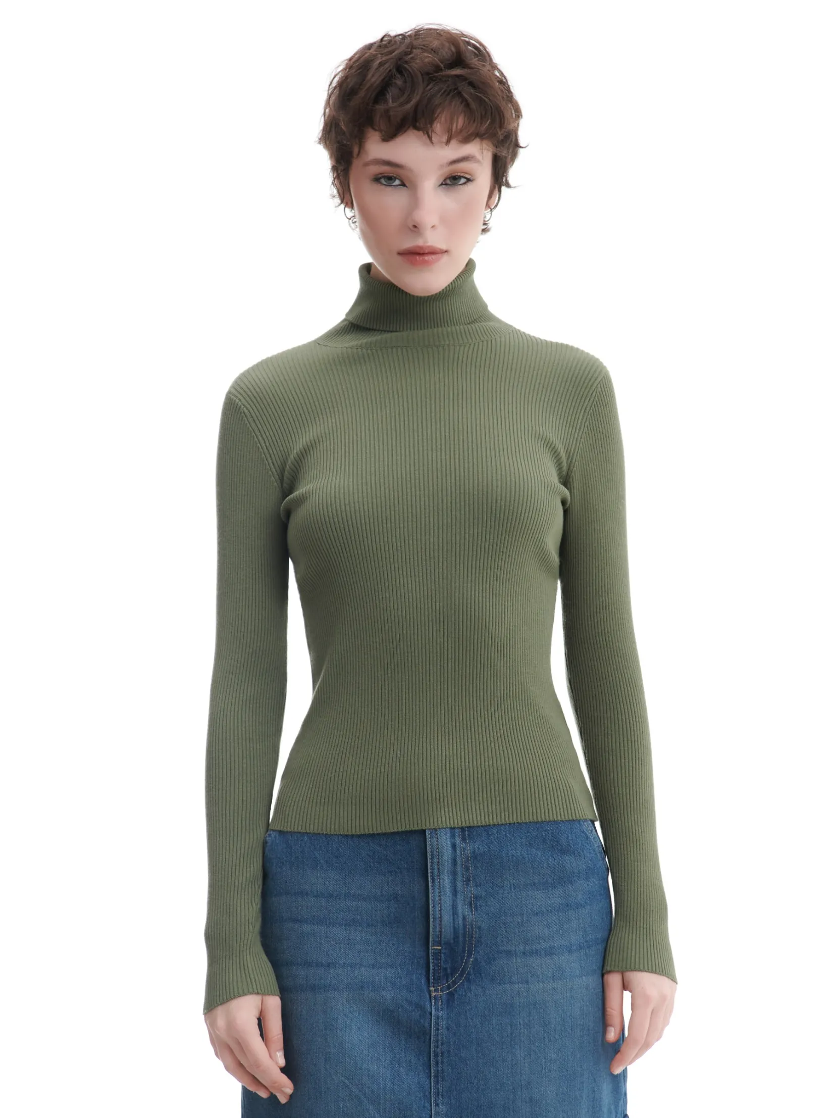 Discount Ciemno sweter z półgolfem Swetry
