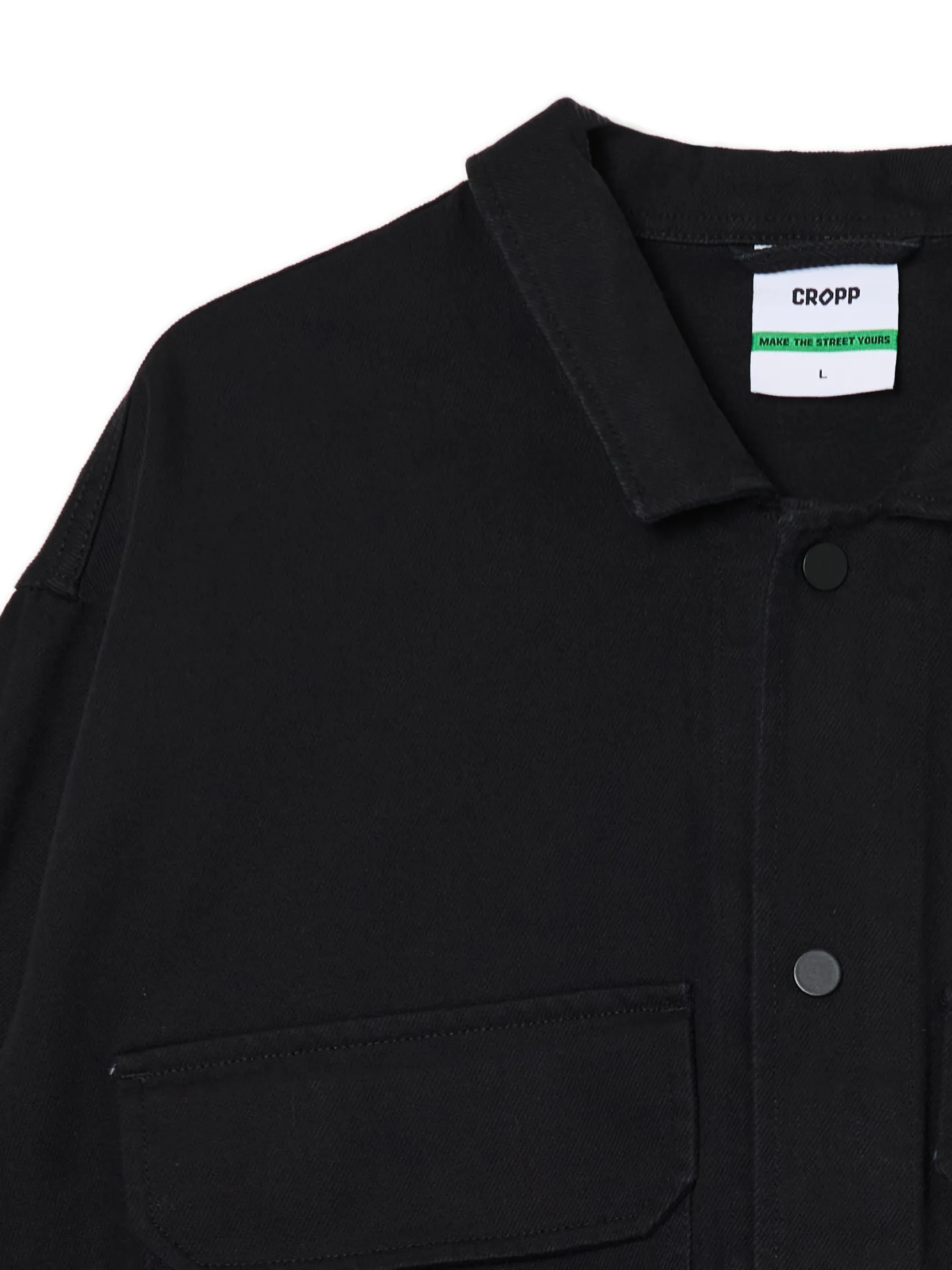 Clearance Czarna bawełniana kurtka katanka Kurtki, Płaszcze|Denim