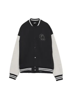 Outlet Czarna bluza college na zatrzaski Bluzy