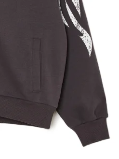 New Czarna bluza hoodie z czaszkami Bluzy