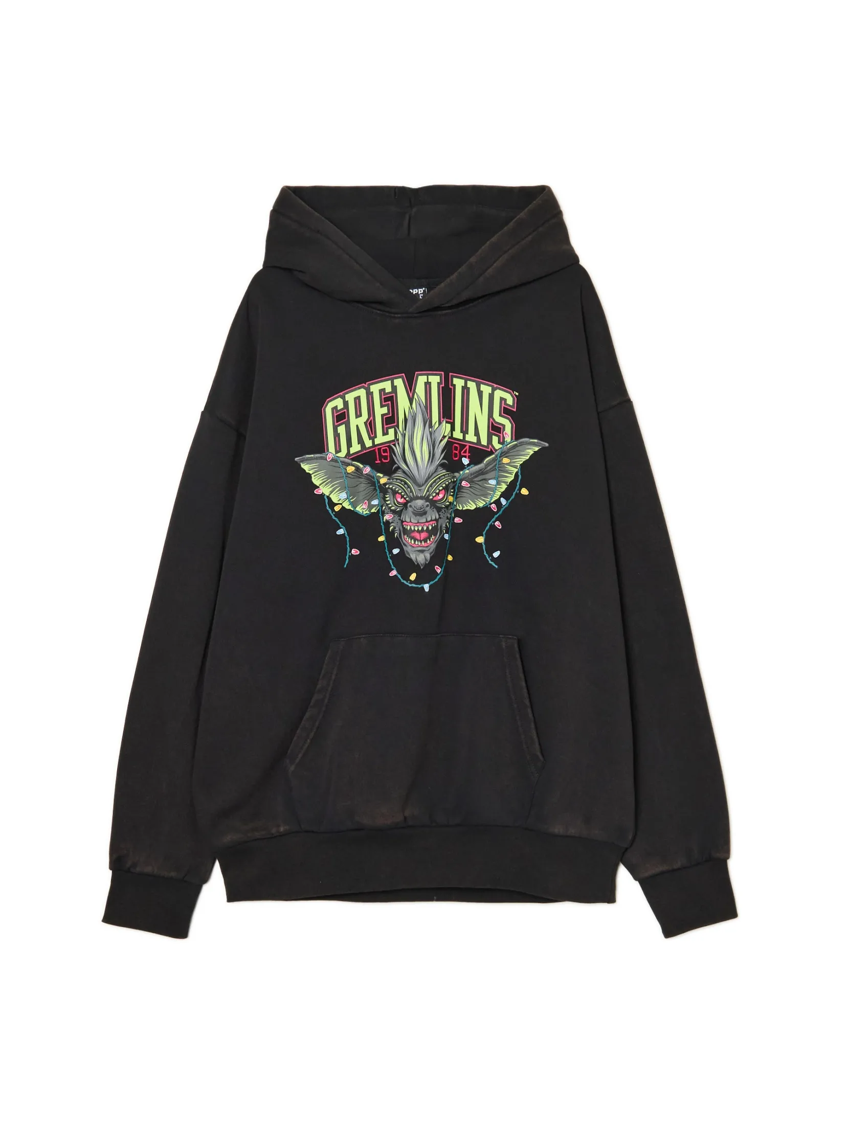 Clearance Czarna bluza z kapturem Gremliny Ubrania Świąteczne|Bluzy