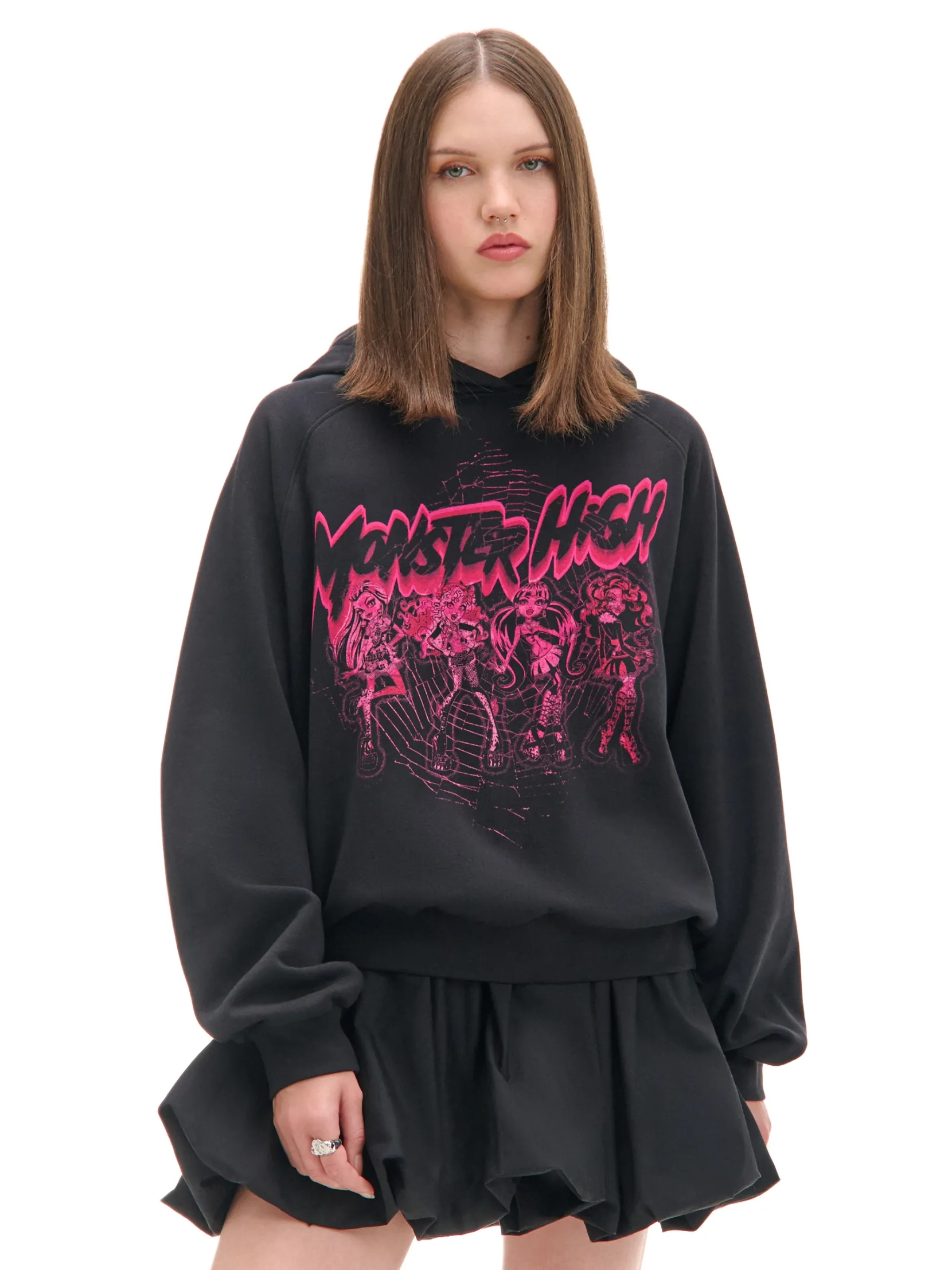 Outlet Czarna bluza z kapturem Monster High Bluzy