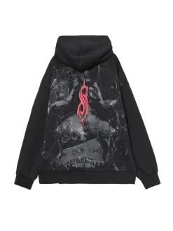 Fashion Czarna bluza z kapturem Slipknot Bluzy