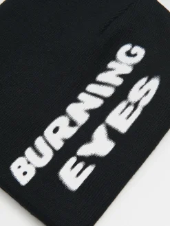 Sale Czarna czapka z napisem Czapki