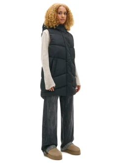 Sale Czarna kamizelka puffer z kapturem Kurtki, Płaszcze