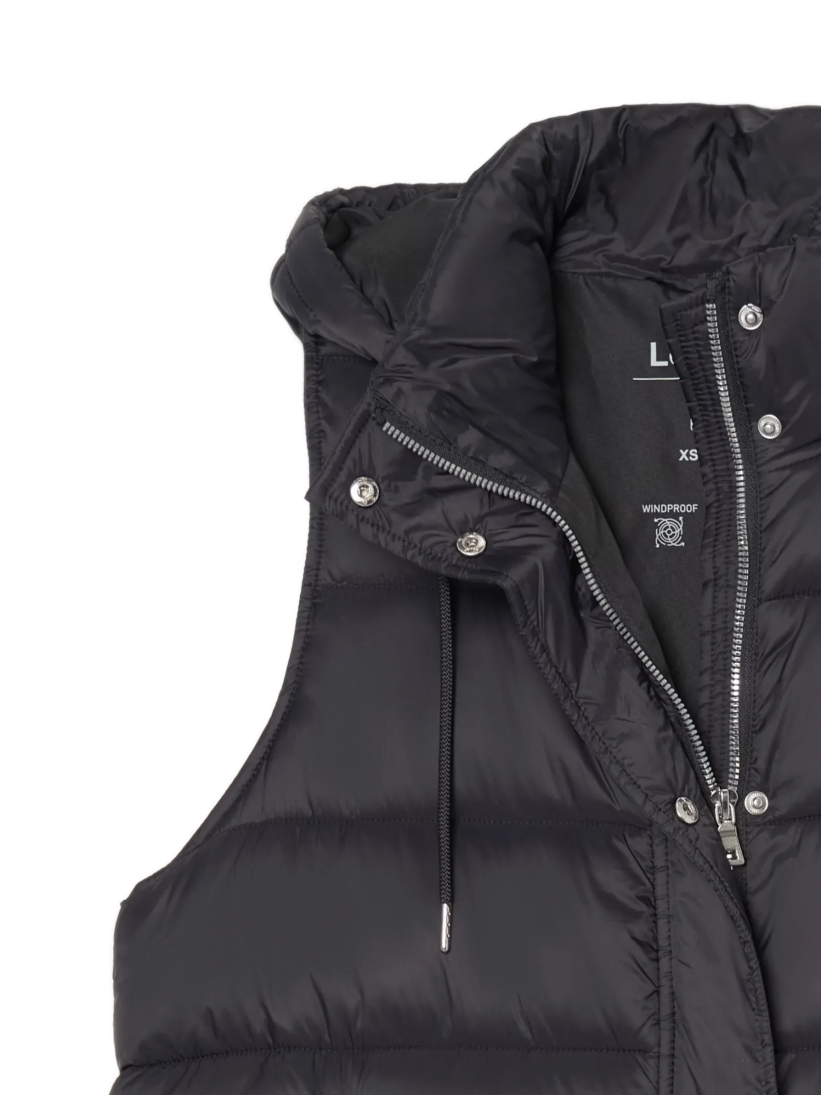 Discount Czarna kamizelka puffer z kapturem Kurtki, Płaszcze